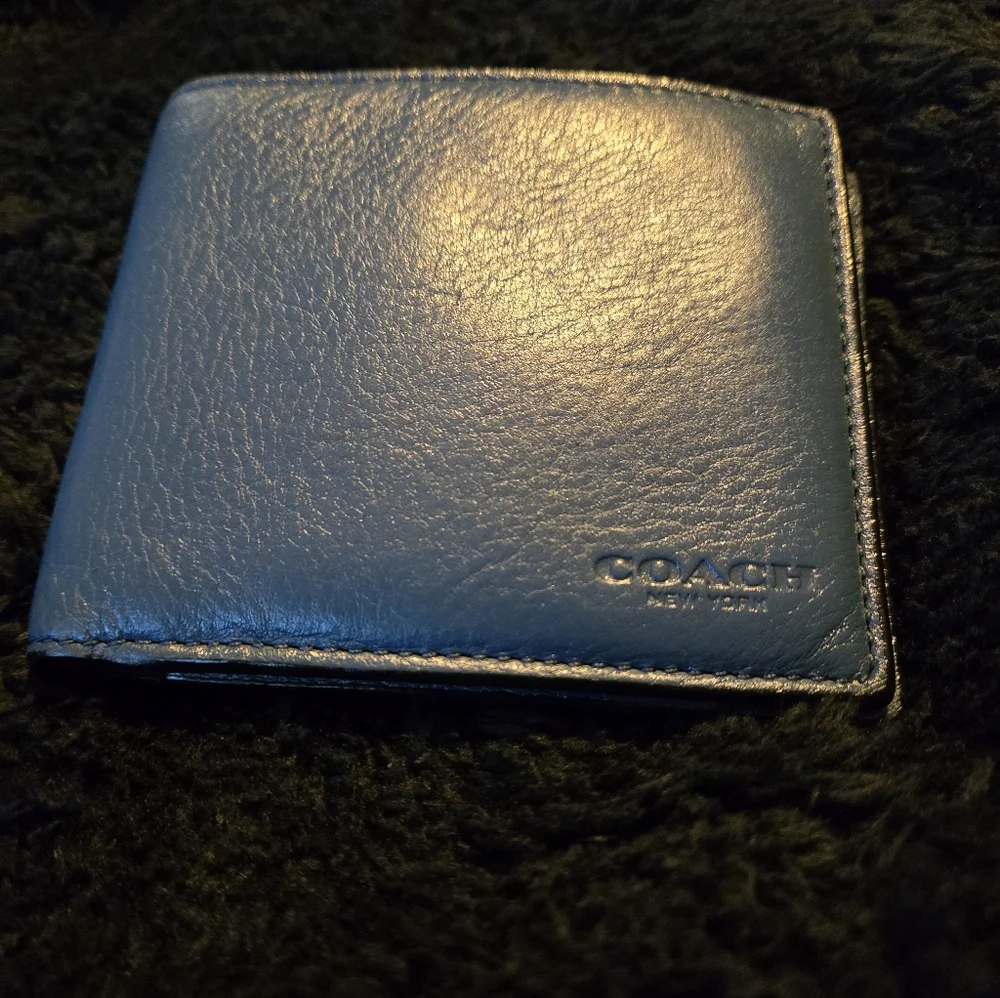 Coach Blue Leather Men's Wallet
